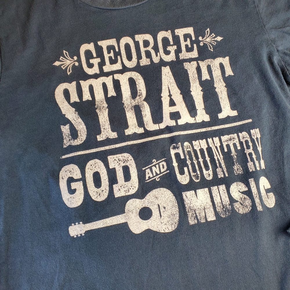 George Strait God & Country Music Ladies Long Sleeve Shirt sz M/L